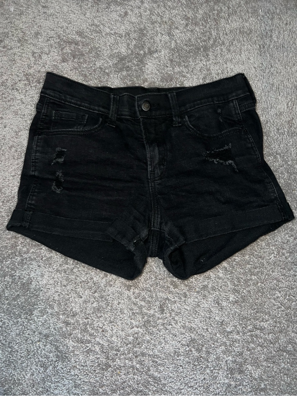 Black Boyfriend Denim Shorts